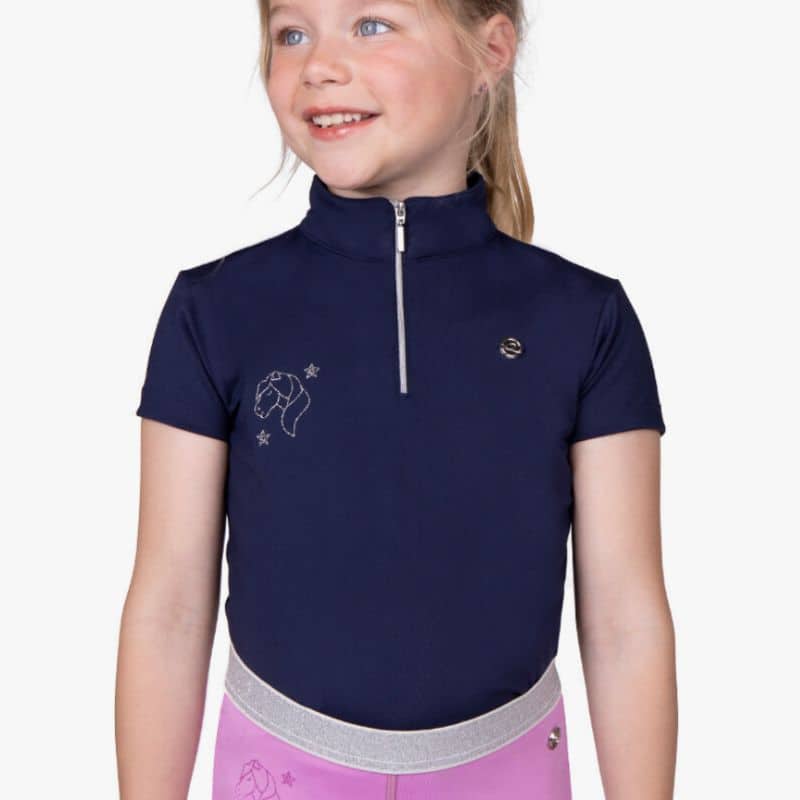 Polo d'équitation enfant Gween marine SS 24 QHP Sellerie Equinoxe