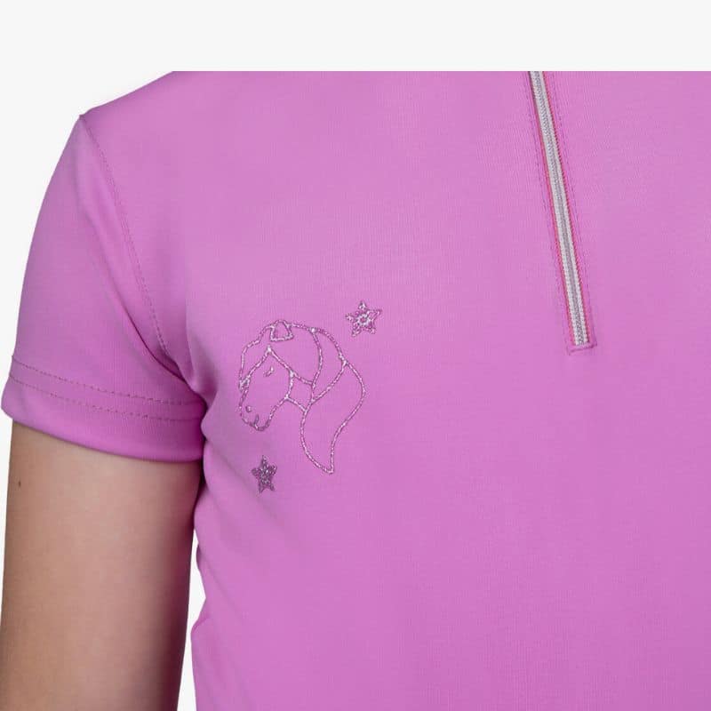 Polo enfant Gween rose détail SS 24 QHP