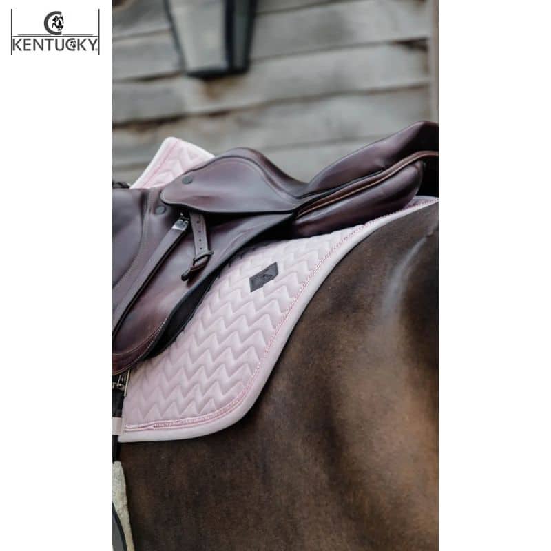 Tapis de selle Velvet Pearls Jumping détail perles Rose KENTUCKY Equinoxe-Shop