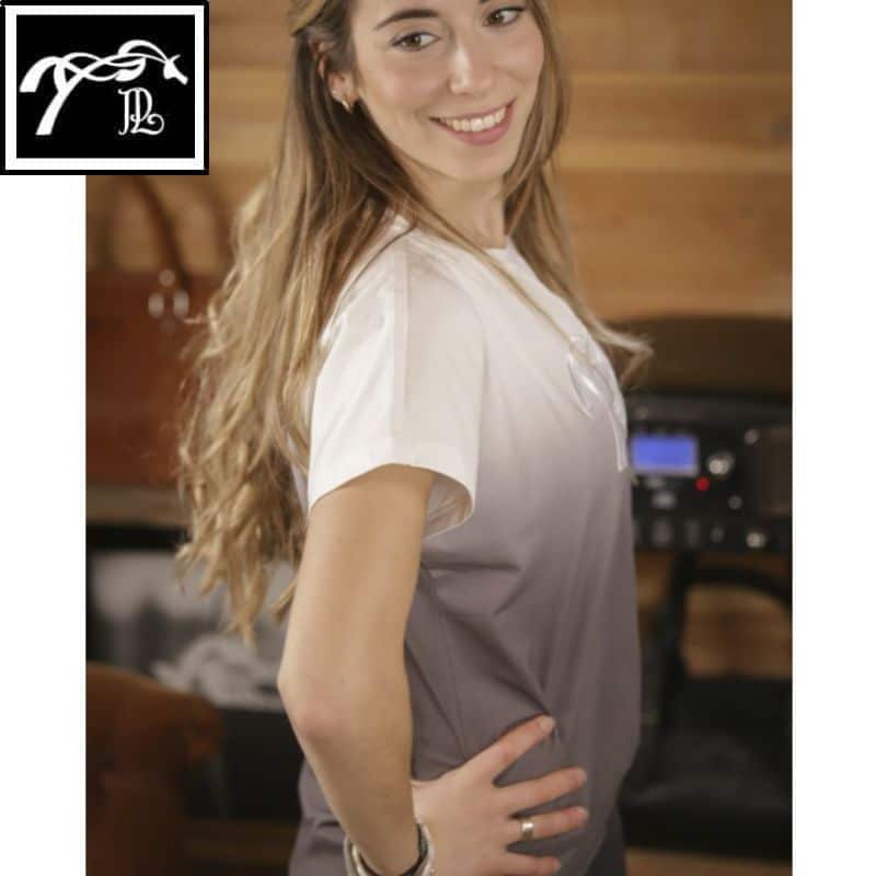 Tee-Shirt Poppy Strass Tie & Dye Gris PENELOPE STORE profil Equinoxe-Shop