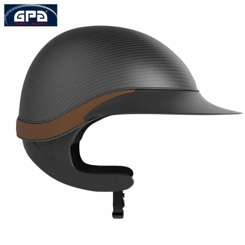 Casque d'équitation First Lady Global Carbon TLS noir mat havane Casque d'équitation First Lady Global Carbon TLS noir mat havane Sellerie Equinoxe