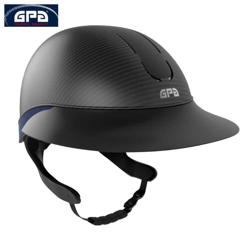 Casque d'équitation First Lady Global Carbon TLS noir mat marine SS24 Casque d'équitation First Lady Global Carbon TLS noir mat marine Sellerie Equinoxe
