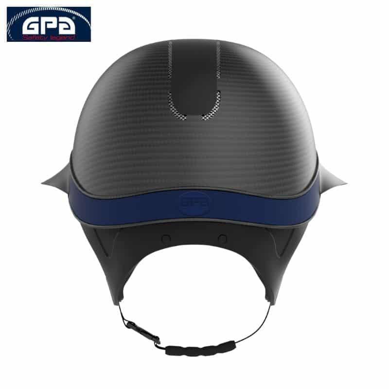 Casque d'équitation First Lady Global Carbon TLS noir mat marine dos Casque d'équitation First Lady Global Carbon TLS noir mat marine dos Sellerie Equinoxe