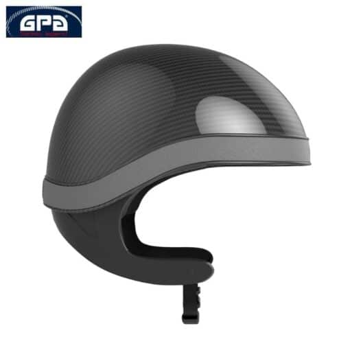 Casque d'équitation Jockup Global Carbon TLS noir brillant gris Sellerie Equinoxe