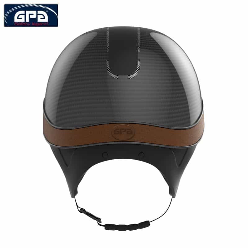 Casque d'équitation Jockup Global Carbon TLS noir brillant havane dos Casque d'équitation Jockup Global Carbon TLS noir brillant havane equinoxe-shop