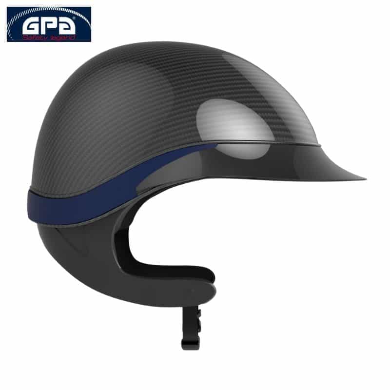 Casque d'équitation Speed Air Global Carbon TLS noir glossy marine Casque d'équitation Speed Air Global Carbon TLS noir glossy marine profil Equinoxe-Shop