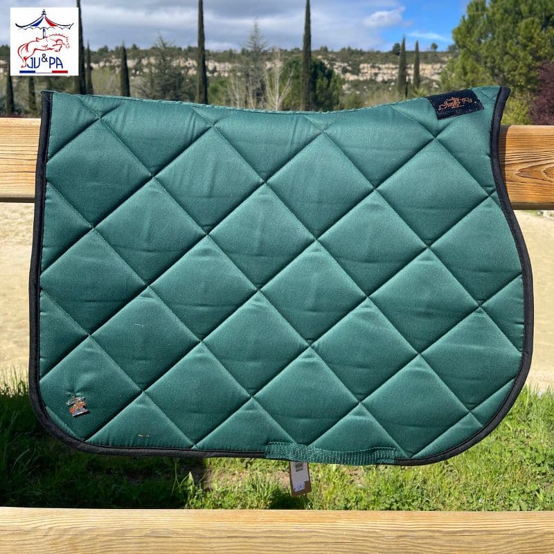 Tapis Ju et Pa grande broderie vert noir Equinoxe-Shop