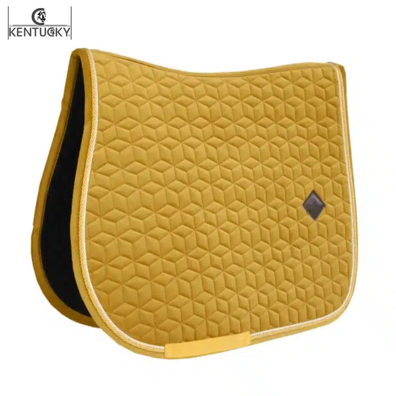 Tapis de selle Velvet Jumping moutarde KENTUCKY Sellerie Equinoxe-Shop