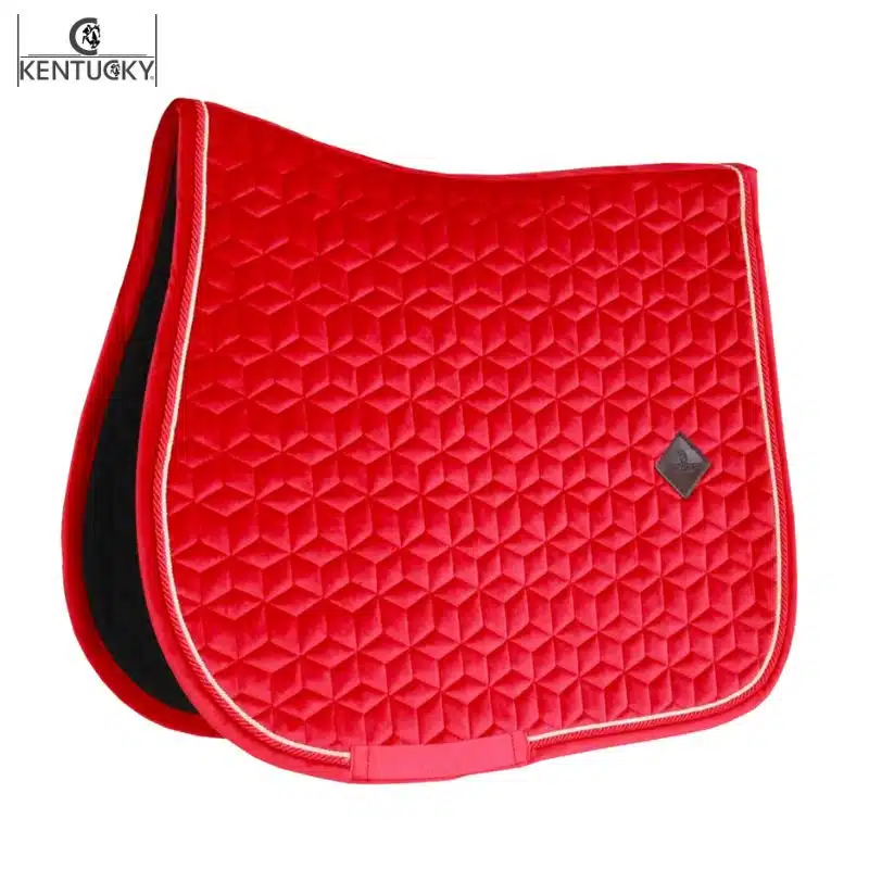 Tapis de selle Velvet Jumping rouge KENTUCKY Sellerie Equinoxe-Shop
