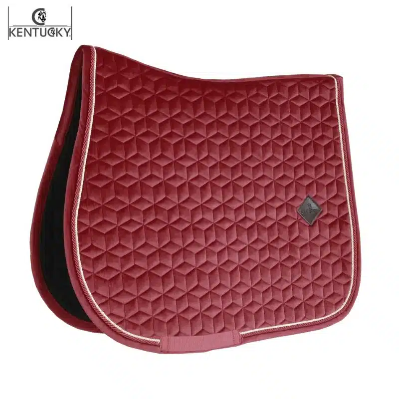 Tapis de selle Velvet Jumping bordeaux KENTUCKY Sellerie Equinoxe-Shop