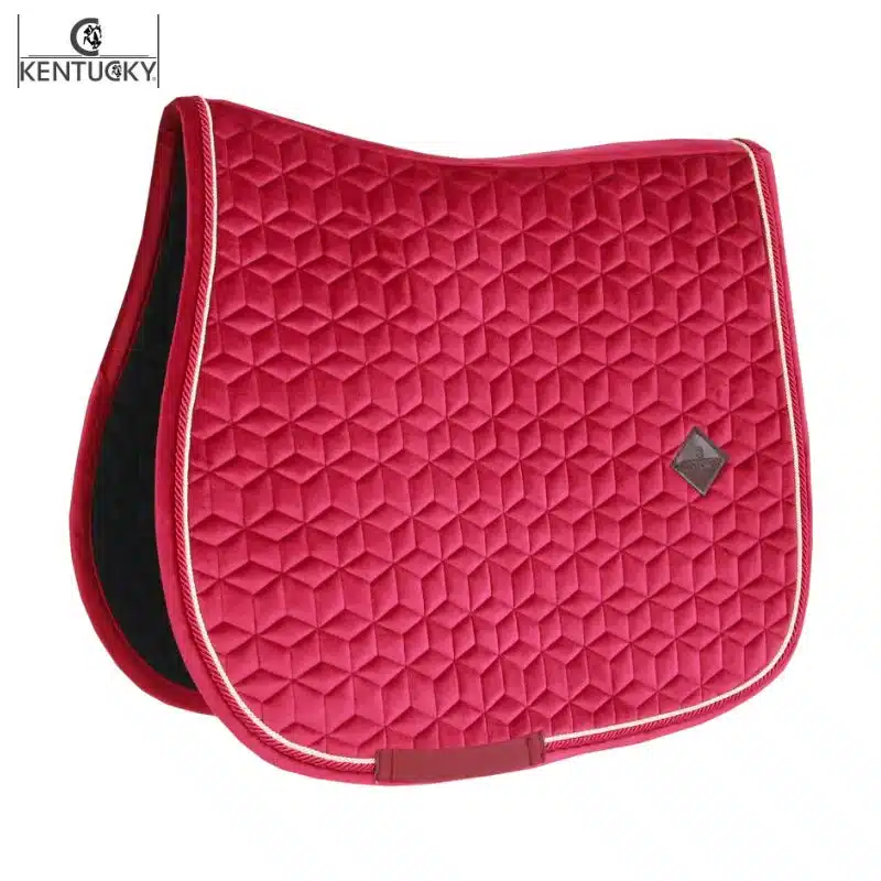 Tapis de selle Velvet Jumping fushia KENTUCKY Sellerie Equinoxe-Shop