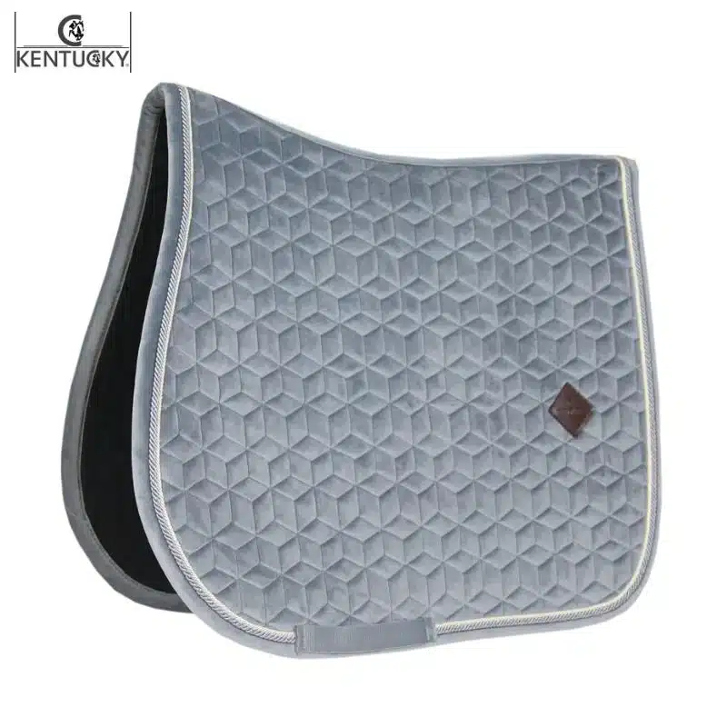 Tapis de selle Velvet Jumping gris KENTUCKY Sellerie Equinoxe-Shop