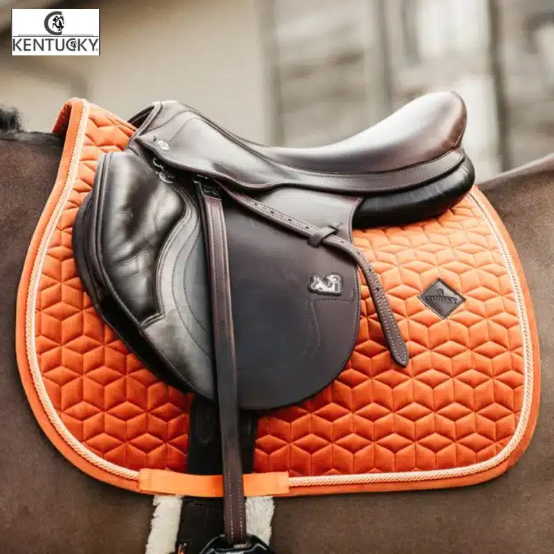 Tapis de selle Velvet Jumping orange KENTUCKY Sellerie Equinoxe-Shop