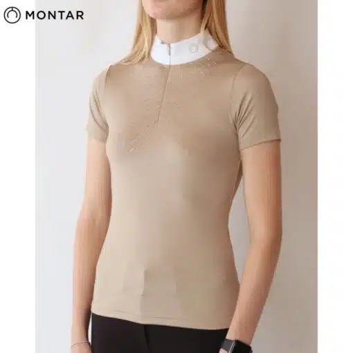 Polo de concours Bling competition top beige MONTAR SS24 Sellerie Equinoxe