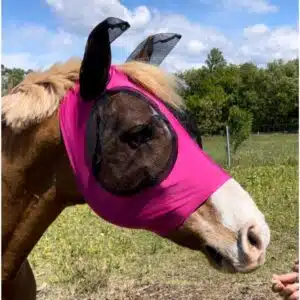 Bonnet anti-mouches QHP rose fuchsia poney Sellerie Équinoxe