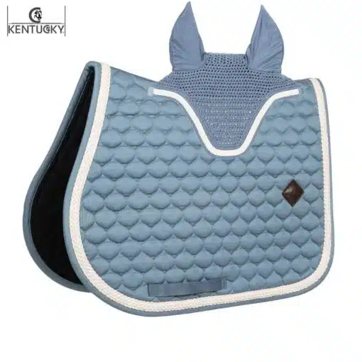 Ensemble Tapis et Bonnet Corde Tressée bleu ciel Kentucky Sellerie Equinoxe-Shop