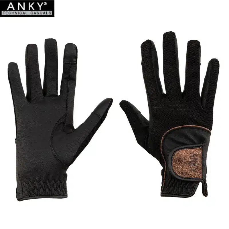Gants Technical Mesh C-Wear ANKY® noir/cognac Sellerie Equinoxe-Shop