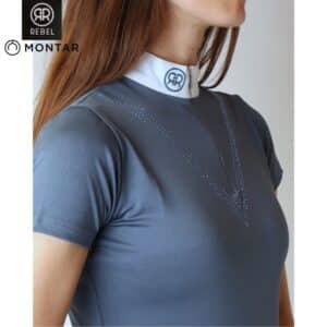 POLO DE CONCOURS CRYSTAL STRASS BLUE REBEL BY MONTAR SS24