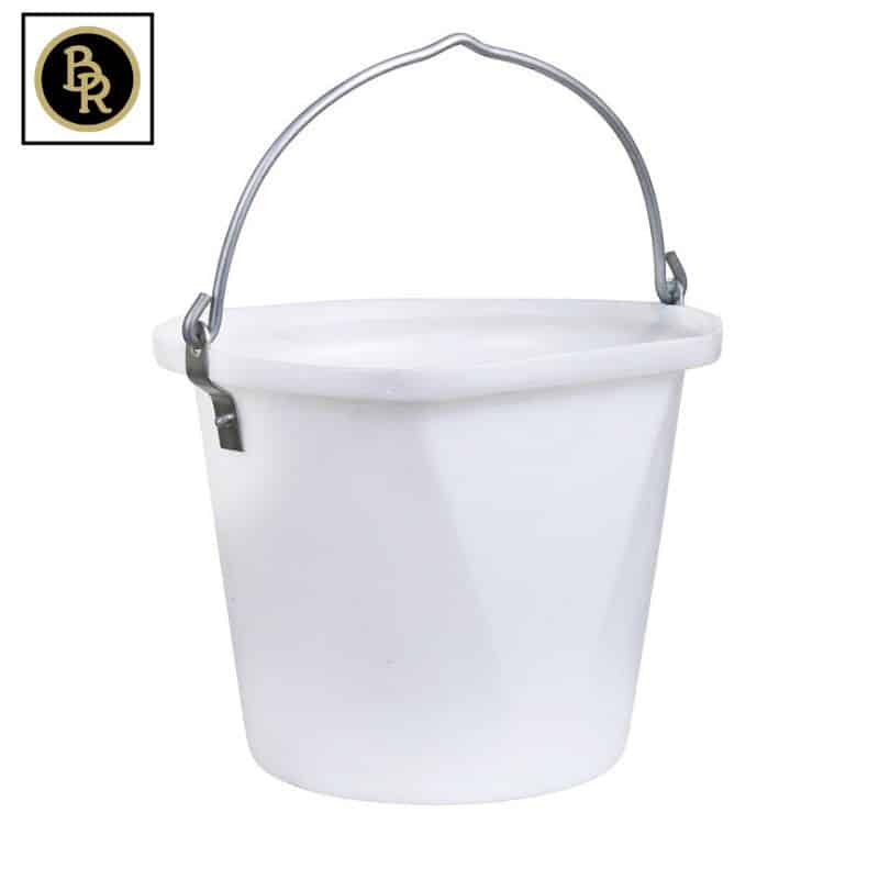 Seau à suspendre bord plat blanc Stubbs 18 litres Sellerie Equinoxe-Shop