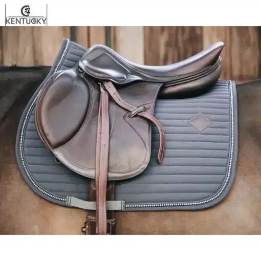 Tapis de selle Pearls Jumping Gris Cheval Kentucky Sellerie Equinoxe