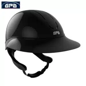 Casque d'équitation GPA First Lady Global TLS Noir glossy gris Sellerie Equinoxe-Shop