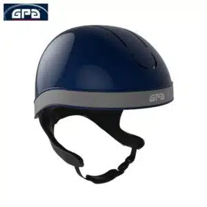 Casque d'équitation GPA Jockup Global TLS Marine Glossy Gris Sellerie Equinoxe