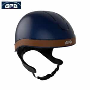 Casque d'équitation GPA Jockup Global TLS Marine mat Choco Sellerie Equinoxe Fuveau