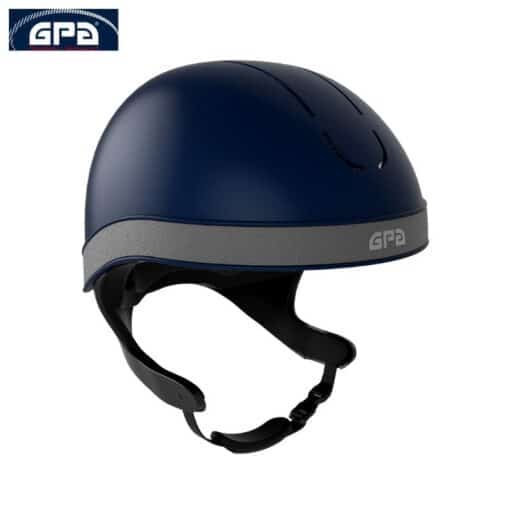 Casque d'équitation GPA Jockup Global TLS Marine mat gris Sellerie Equinoxe