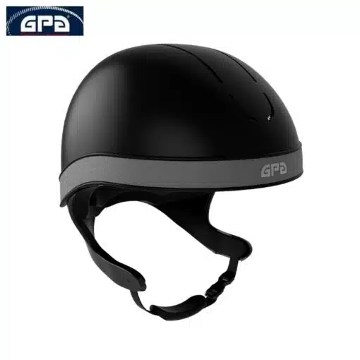 Casque d'équitation GPA Jockup Global TLS Noir mat gris Sellerie Equinoxe-Shop Fuveau