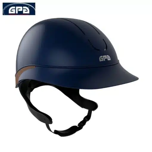 Casque d'équitation GPA Speed Air Global TLS Marine mat Choco Sellerie Equinoxe-Shop