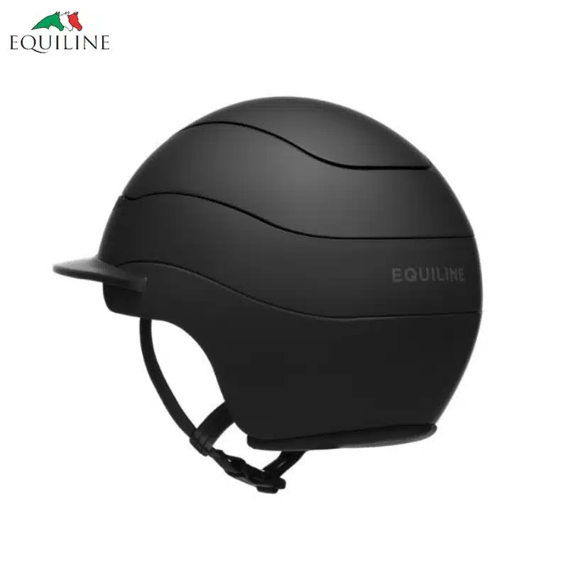 Casque d'équitation Xanto Helmet Matt Black rear Equiline SS24 Casque d'équitation Xanto Matt black rear Helmet standard visor glossy Equiline Sellerie Equinoxe-shop