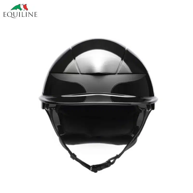 Casque d'équitation Xanto Helmet front Equiline SS24 Casque d'équitation Xanto black Helmet standard visor glossy Equiline Sellerie Equuinoxe-shop