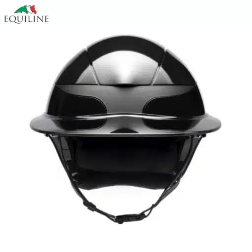 Casque d'équitation Xanto Polo Helmet Sun Visor Glossy Black Front Equiline Sellerie Equinoxe-Shop
