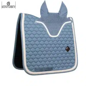 Ensemble Tapis de dressage et Bonnet Corde Tressée bleu ciel Kentucky Sellerie Equinoxe-Shop