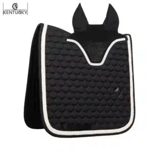 Ensemble Tapis de dressage et Bonnet Corde Tressée noir Kentucky Sellerie Equinoxe-Shop