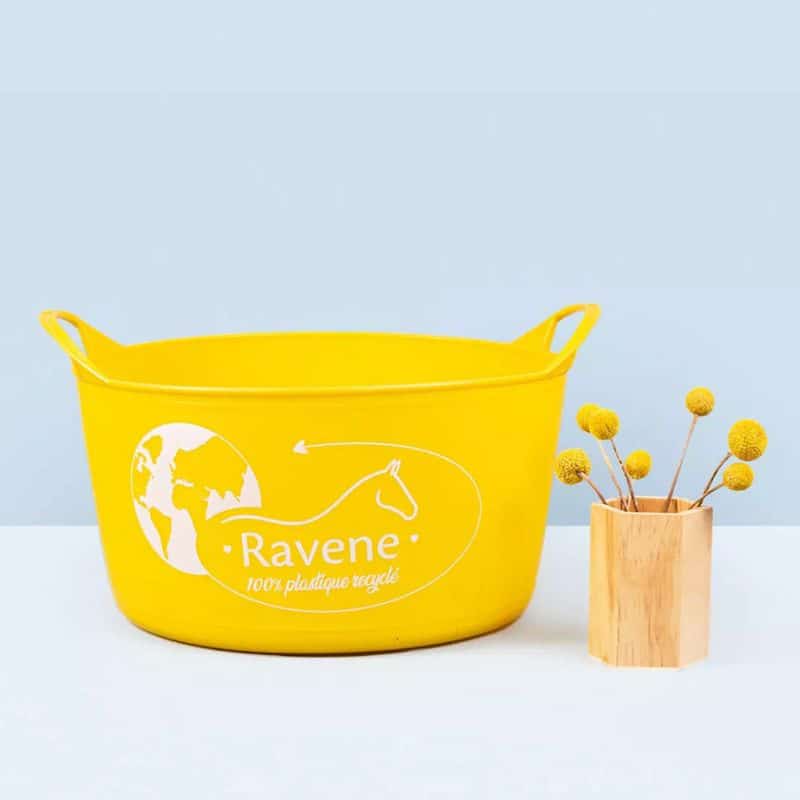 RAVENE Seau mangeoire flexible en plastique recyclé jaune