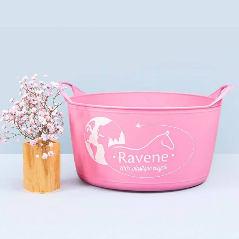 RAVENE Seau mangeoire flexible en plastique recyclé rose