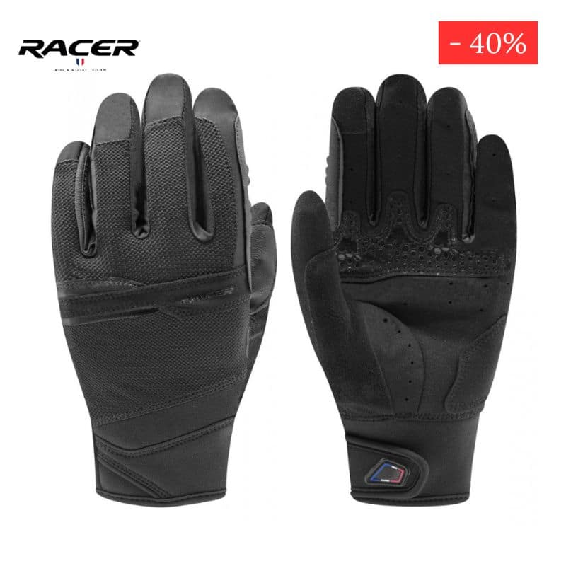 SOLDES GANTS D'EQUITATION RACER Train Evolution noir Sellerie Equinoxe-Shop