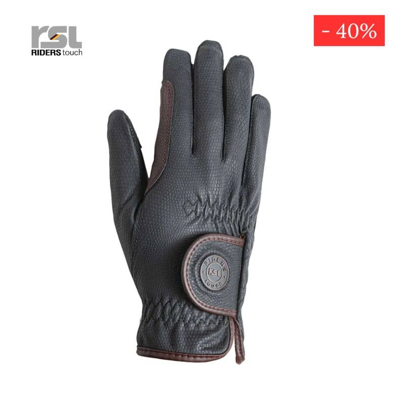 SOLDES GANTS D'EQUITATION RSL NoirChoco Sellerie Equinoxe