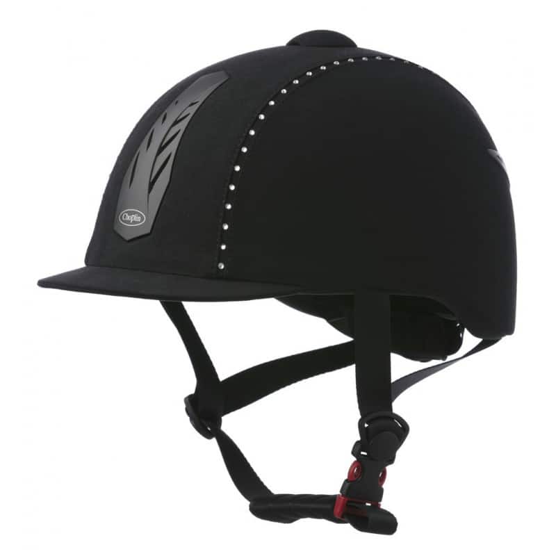 Casque d'équitation Aero Strass noir noir réglable Sellerie Equinoxe