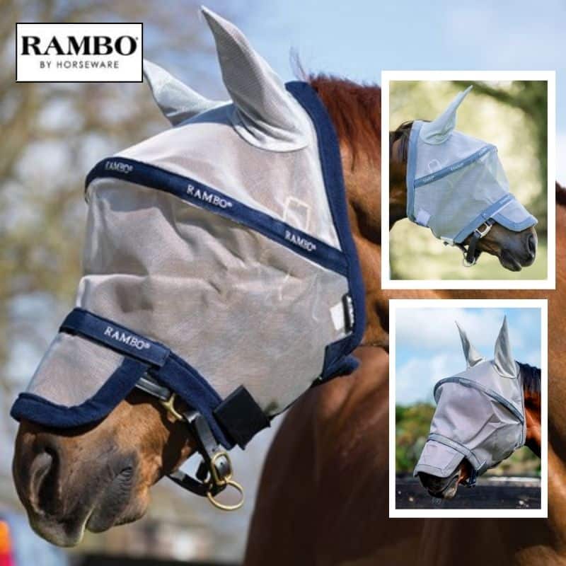 Masque anti-mouches RAMBO FLYMASK PLUS HORSEWARE Sellerie Equinoxe Shop Fuveau
