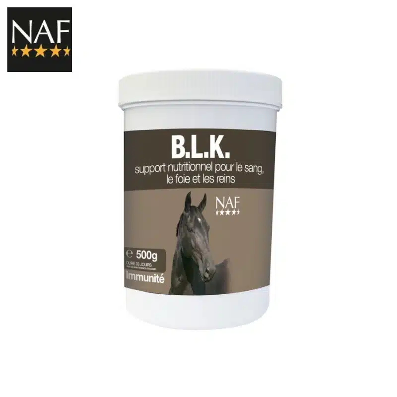 B L K NAF soutien nutritionnel du sang, du foie et des reins qui sont les nettoyeurs et draineurs de l’organisme Sellerie Equinoxe Shop