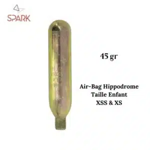 Cartouche de gaz 45 gr pour Gilet Airbag d'équitation Hippodrome Enfant SPARK by Sellerie Equinoxe Shop Fuveau