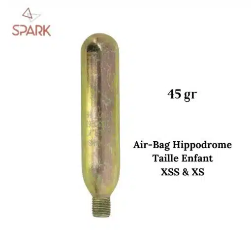 Cartouche de gaz 45 gr pour Gilet Airbag d'équitation Hippodrome Enfant SPARK by Sellerie Equinoxe Shop Fuveau