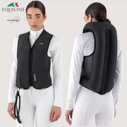 EQUILINE ALLSHOT GILET AIRBAG ÉCLAIR NOIR UNISEXE SANS PROTECTEUR DORSAL SELLERIE EQUINOXE SHOP