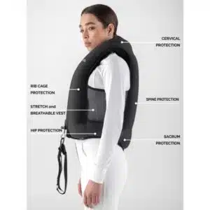 EQUILINE ALLSHOT GILET AIRBAG ÉCLAIR NOIR UNISEXE SANS PROTECTEUR DORSAL détail BY SELLERIE EQUINOXE SHOP