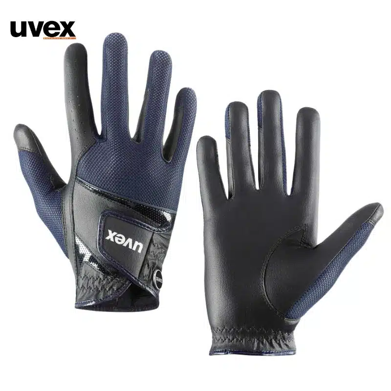 Gants d'équitation Uvex Sumair Noir Bleu Sellerie Equinoxe