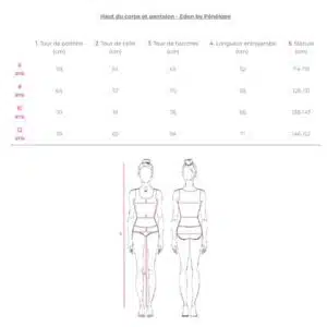 Guide des taille Collection Eden by Pénélope Sellerie Equinoxe Shop Fuveau