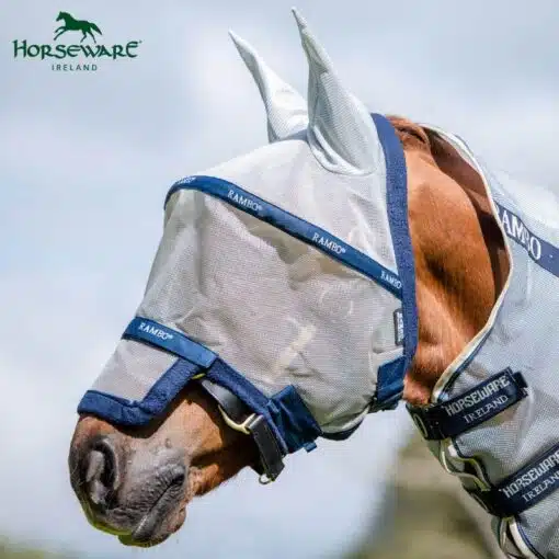 Masque anti-mouches RAMBO FLYMASK PLUS NON TREATED HORSEWARE Sellerie Equinoxe Shop Fuveau