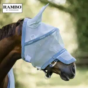 RAMBO FLYMASK HEATHER BLUE_BLUE & SILVER RAMBO FLYMASK HEATHER BLUE_BLUE & SILVER